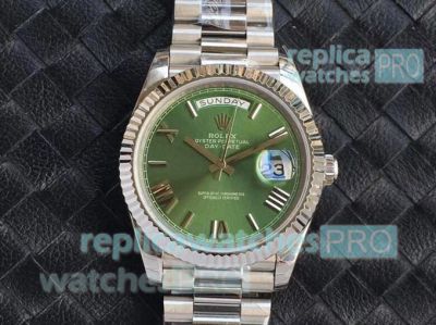 EW Factory ETA3235 Rolex Day Date II 41MM Swiss Replica Green Dial Watch